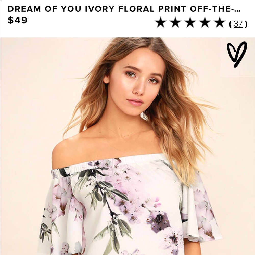 Lulus floral off the shoulder dress